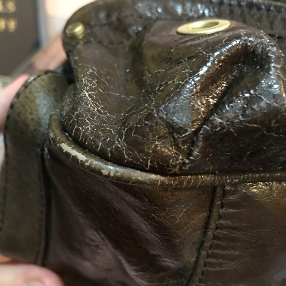 SOLD Juicy Couture vintage leather satchel cowhide USED - Picture 5 of 16